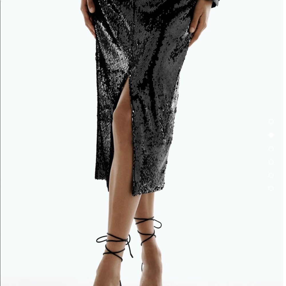 Zara 🖤🖤🖤BLK Sequin Skirt Sz Small -NWT